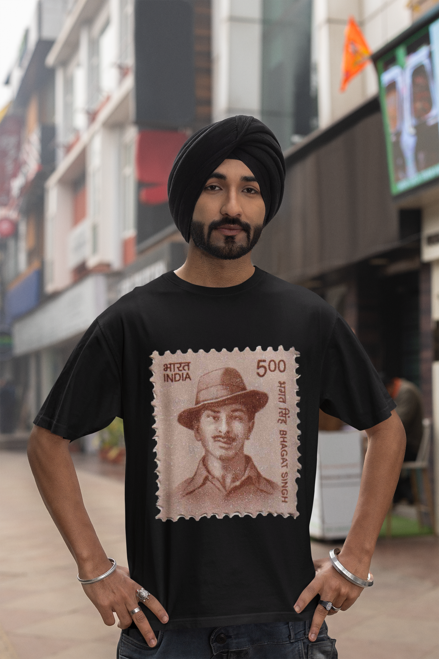 Bhagat Singh Unisex Oversized Front Print T-Shirt