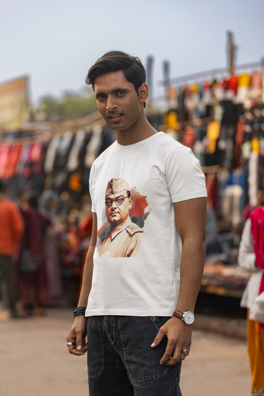 Subhash Chandra Bose Men's Classic Front Print T-Shirt